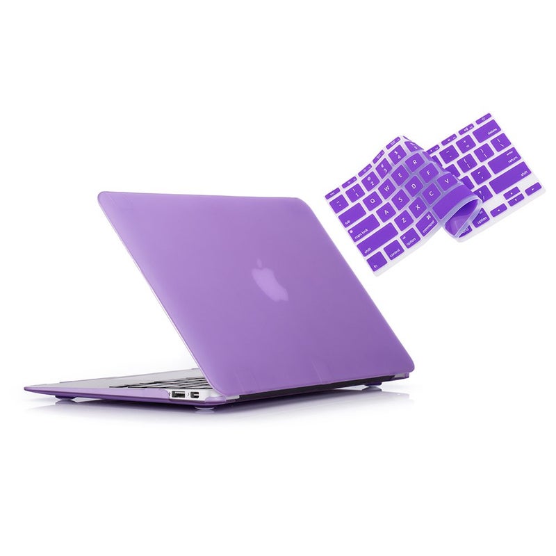 RUBAN Case Compatible with MacBook Air 13 Inch (Models: A1369 & A1466, Older Version 2010-2017 Release), Slim Snap On Hard Shell Protective Cover and Keyboard Cover, Purple - Image 1